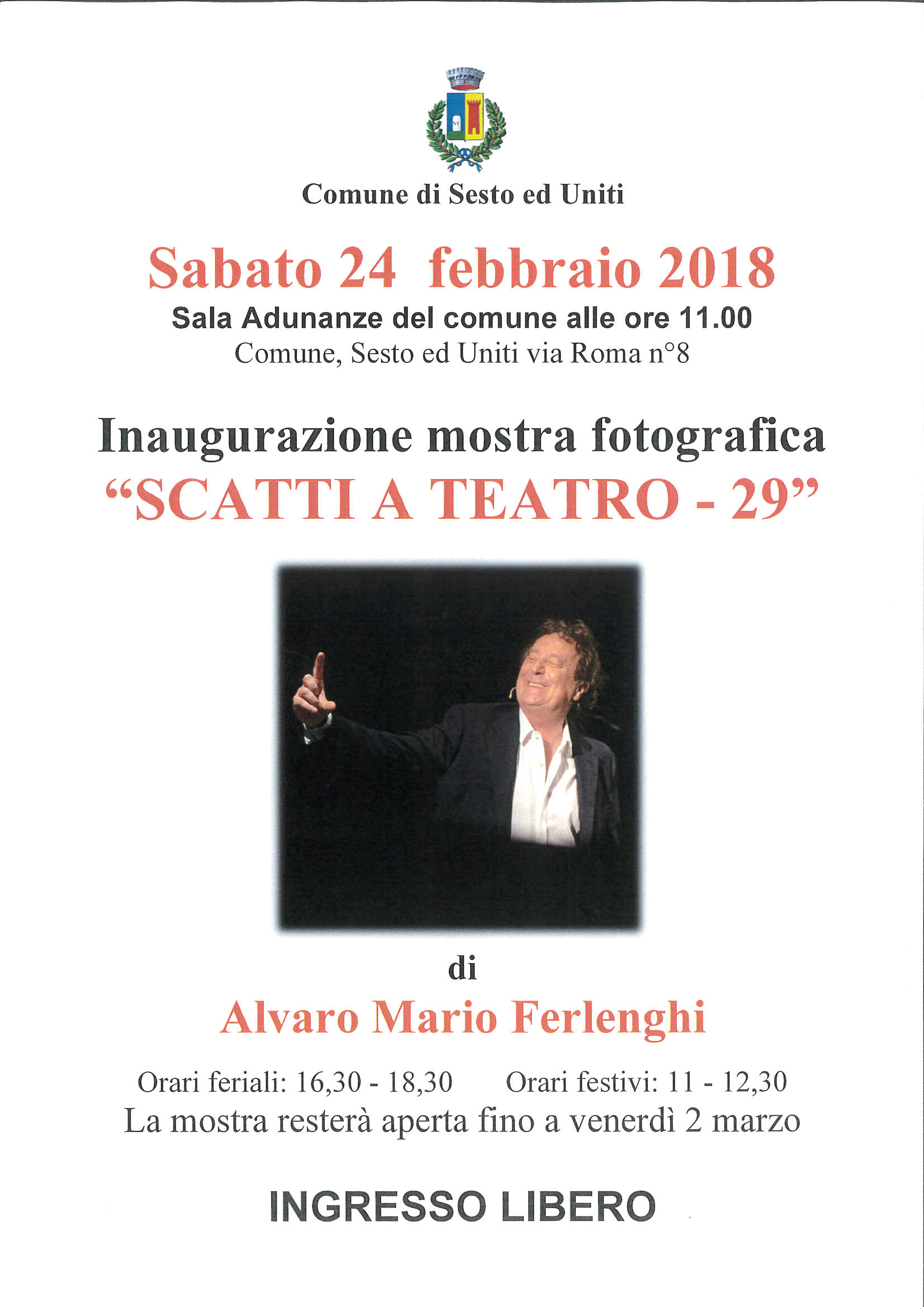 mostra fotografica " scatti a teatro - 29" di Ferlenghi Alvaro Mario