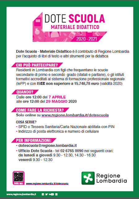 dote scuola a.s. 2020-2021