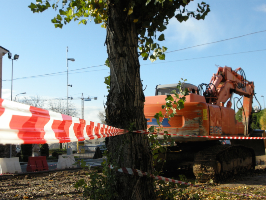 Lavori in corso in via Matteotti