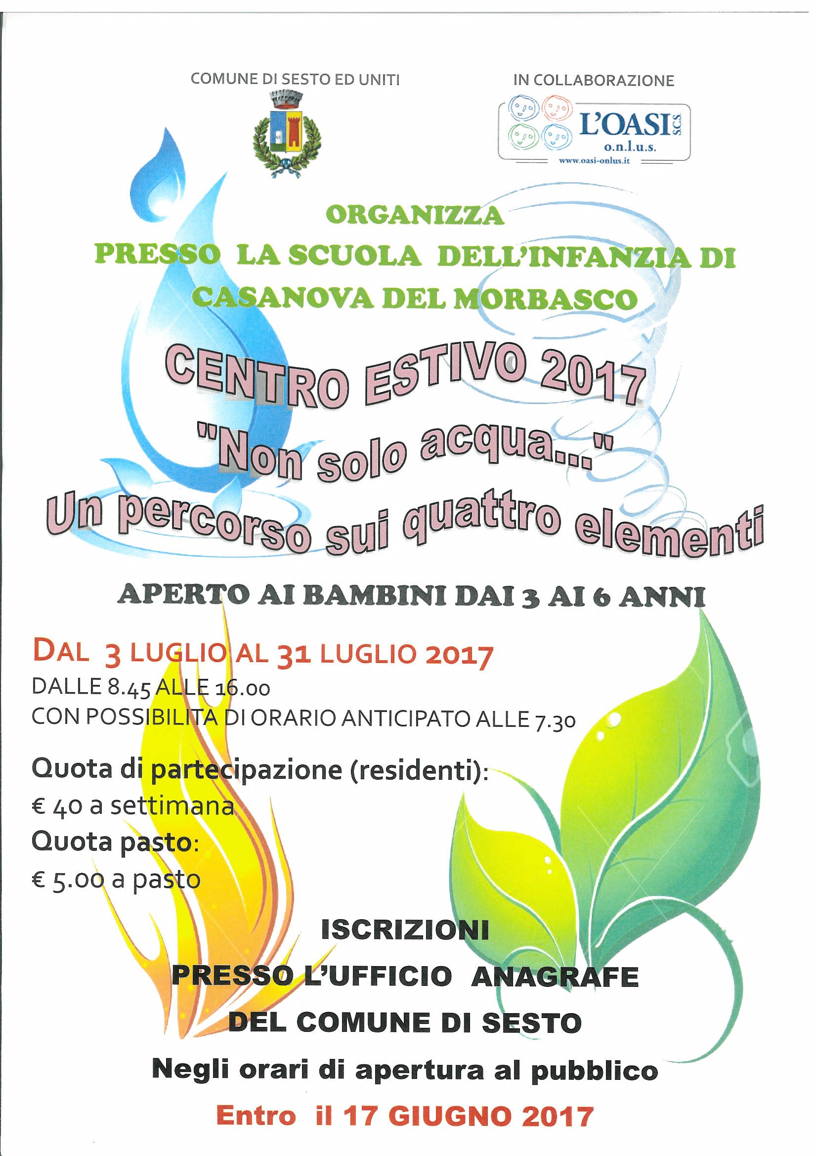 centro estivo 2017 - scuola infanzia